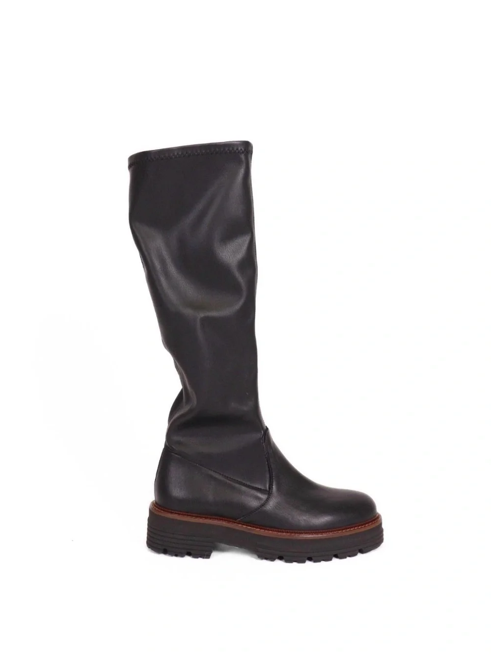 Black Over-the-Knee Chunky Platform Boots